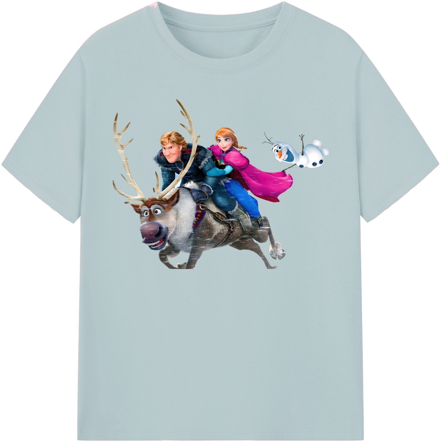 （画像用） アナと雪の女王 アンナ エルサ Frozen Anna Elsa 綿100％半袖Tシャツ（フロントプリント）